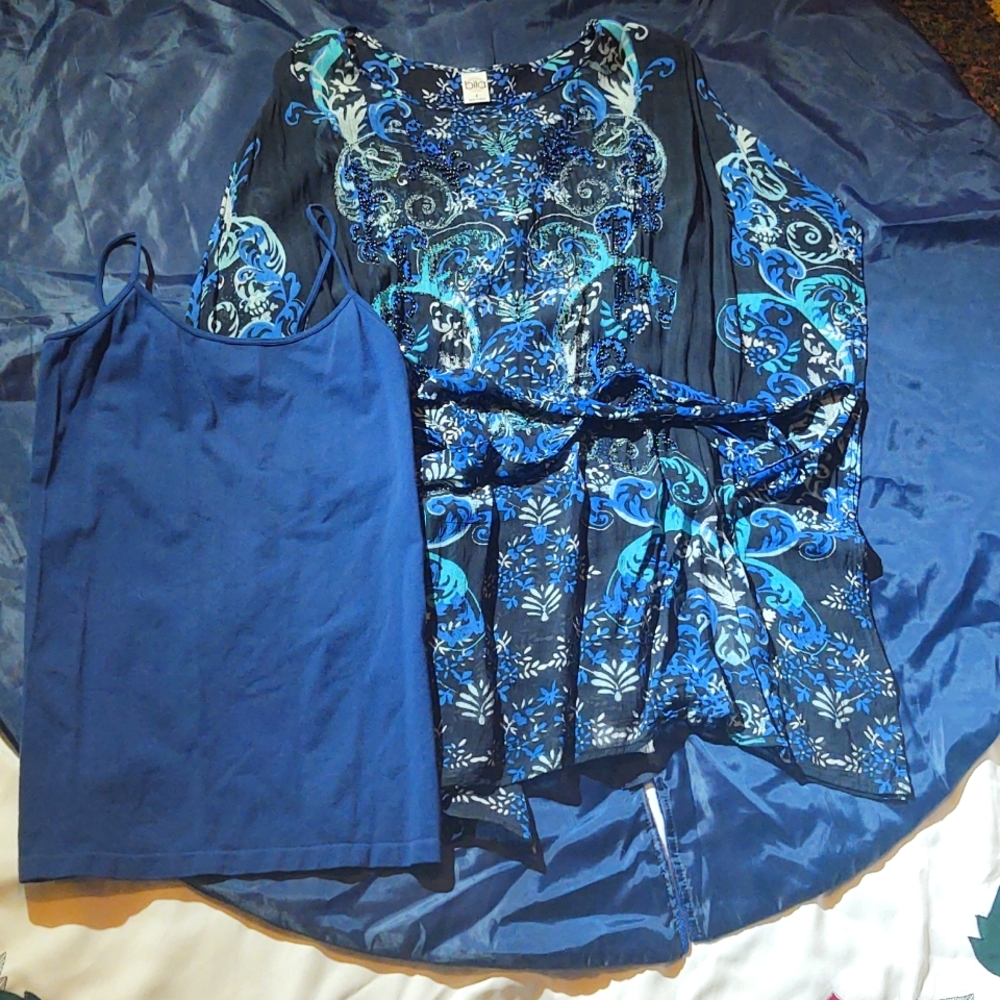 Camisole with sheer over top